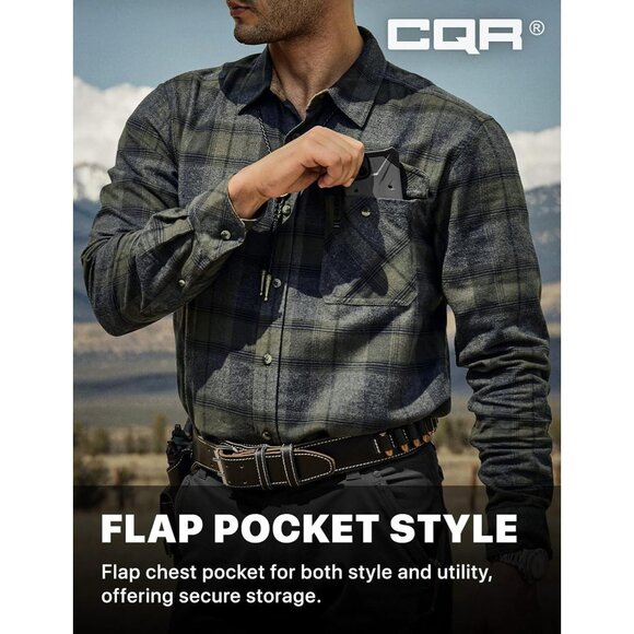 Mens Grey Cotton Flannel Shirt Long Sleeve Brushed Soft Casual Outdoor Plaid - Picture 6 of 9